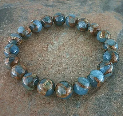 Natural 8MM Lake Blue Gemstone Bracelet Men Women Healing Stone Chakra Jewelry • $2.63