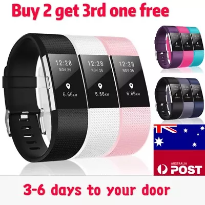 Fitbit Charge 2 Band Various Silicone Band Replacement Wristband Watch Strap New • $3.99