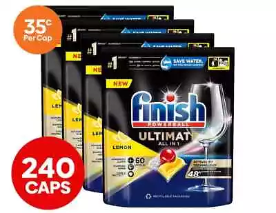 4 X Finish Dishwashing Tabs Tablets Powerball Ultimate Lemon Sparkle 60pk AU • $104.99