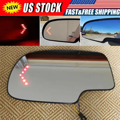 Mirror Glass Heated Turn Signal Driver Side LH For 2003-2007 Chevy GMC Cadillac • $15.99