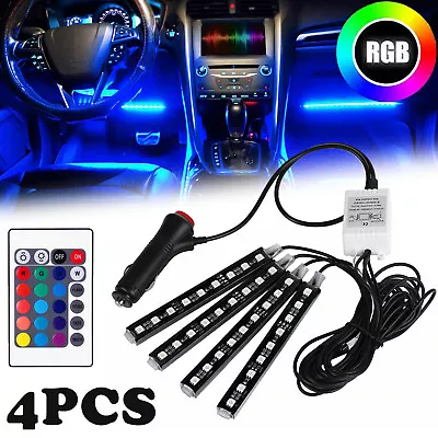 4X RGB LED Lights Car Accessories Interior Floor Decor Atmosphere Strip Lamp • $9.93