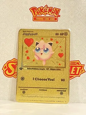 Jigglypuff I Choose You! Love Gold Metal Pokémon Card- Collectible/Gift/Display • $10.99