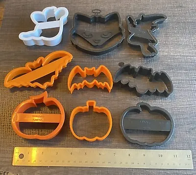 Lot Of 9 Plastic Vintage Halloween Cookie Cutters Pumpkins Bats Witch Cat Ghost • $6.95