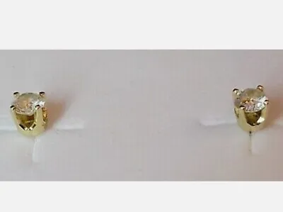 1/3 Carat Colorless Diamond (F1) Stud Earrings In 14 Karat Yellow Gold • $490