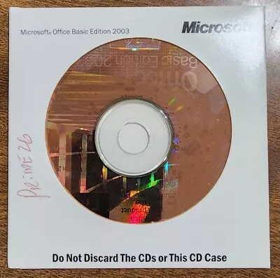 Microsoft Office Basic Edition 2003 CD With Product Key • $12