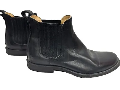 Frye Phillip Black Leather Chelsea Ankle Boots Women's Size 8.5 • $61.56