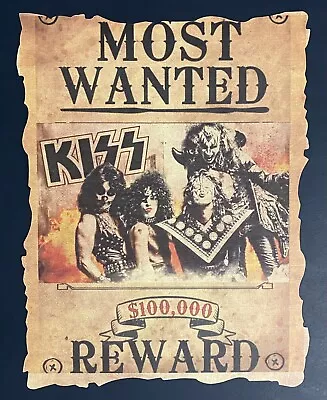 KISS- 8.5”x 11” WANTED POSTER • $12.99