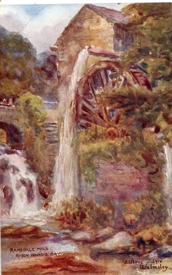 £8 • Buy Robin Hoods Bay 1910 Art Card Of Ramsdale Mill By J.Ulric Walmsley