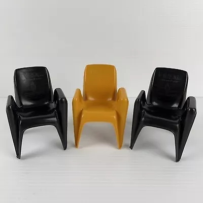 Vintage Sebel Integra Miniature Plastic Furniture Chairs X3 Yellow Black Samples • $55