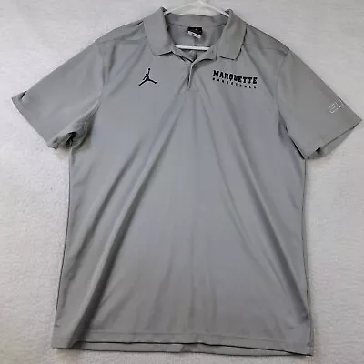 Marquette Golden Eagles Polo Shirt Mens Large Gray Nike Jordan NCAA Basketball • $28.99