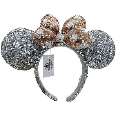 Mickey Mouse Disney Parks Polka Dot Ears Rose Gold Silver Sequins 2023 Headband • $3.03