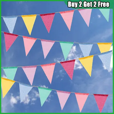 £3.57 • Buy 4M × 12 Triangle Flags Bunting Banner Outdoor Bunting For Garden Waterproof