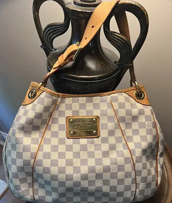 $177.50 • Buy Louis Vuitton Galliera PM Damier Azur Shoulder Bag Tote Purse LV Medium Leather