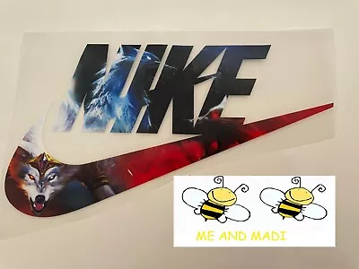 Brand New Nike Wolf Dtf Iron On Colourful Picture Decal Use On Any Colour! (2j) • $10.99