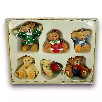 Vintage Kurt Adler Holly Bearies Miniature Bear Ornaments Set Of 6 Never Used • $8