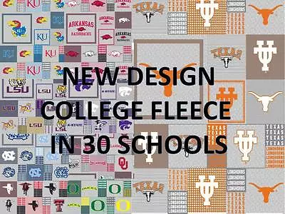College Fleece Fabric-university Fleece Fabric-sold By The Yard-schools A-n#158 • $18.99