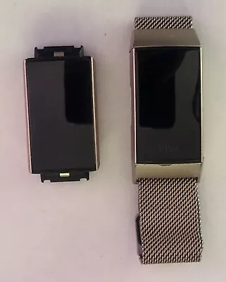 Fitbit Charge 3 & 4 Pebbles X2 Screen Protectors X3 & Rose Pink Milanese Band • $25