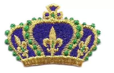 $3.89 • Buy MARDI GRAS CROWN Iron On Patch Holiday Celebration New Orleans Louisiana