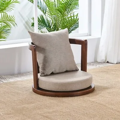 Japanese Zaisu Meditation Chair With Armrests Back Support Traditional Asian • $247.71