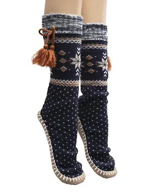 LUK-EES By MUK LUKS Sweater Slipper Socks Women's S/M Shoe Size  (5-7) NEW!!! • $11.49