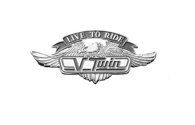 $28.05 • Buy Live To Ride V-Twin Motorcycle Metal Emblem With Eagle (L) Highway Hawk 01-2991