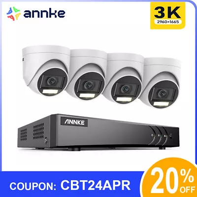 ANNKE 5MP Audio Security Camera System Color Night Vision 8CH DVR 4 Cameras Kit • $256.49