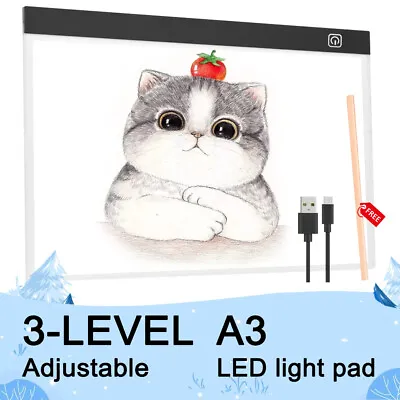 A3 LED Drawing Tracing Board Light Box Tattoo Art Stencil UltraThin Lightbox Pad • £13.69