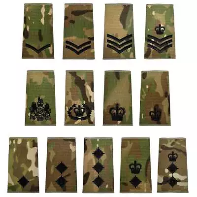 MTP Regimental Rank Slide With Black Embroidery (PAIR) • £5.99