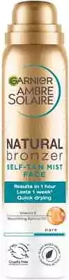 Garnier Ambre Solaire Natural Bronzer Quick Drying Dark Self Tan Face Mist 75ml • £9.56