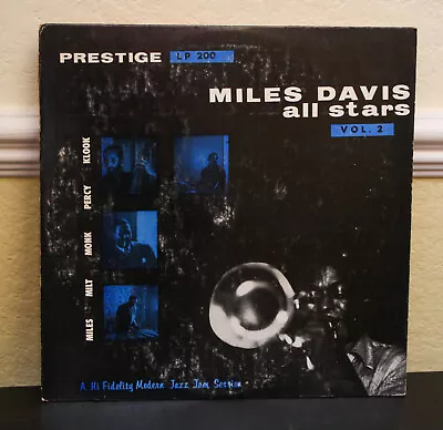 Miles Davis All Stars Volume 2  Prestige VG 10  LP 33 1/3 PRLP 200 • $75