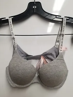 Victoria's Secret 11199100 Cotton Push-Up Perfect Shape Bra Sz 34A - Grey • $20.05