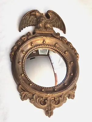 Federal Regency Eagle Porthole USA Convex Mirror Wall Decor Vintage Homco 2340 • $38.89