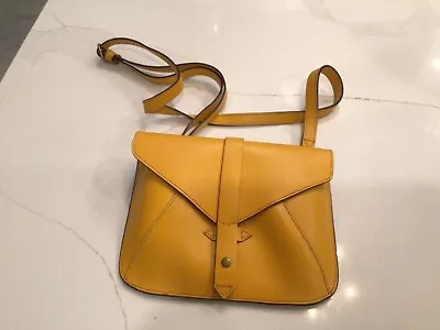 IIIBeCa Mustard Leather Crossbody Bag By Joy Gryson Envelope  • $34.99