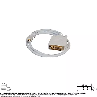 Cable Video Mini DP Displayport DVI Digital 24 +1 = 24 Pin 3FT #124138 • $7.10