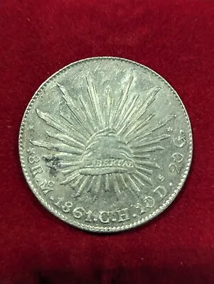 1861-Mo CH Mexico 8 Reales Silver Coin First Republic • $100