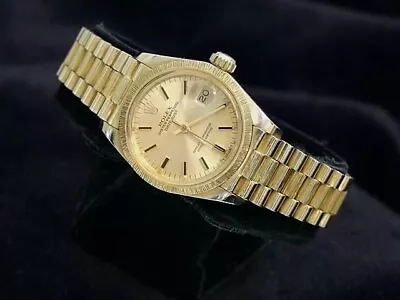 Ladies Rolex Solid 18K Yellow Gold Datejust President Watch BARK Champagne 6927 • $14114.61