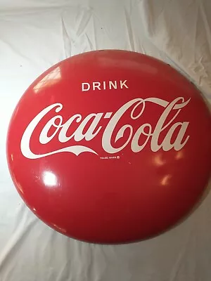 Rare Super Clean Excellent Original COCA-COLA 24  BUTTON Vintage COKE Cola SIGN  • $899