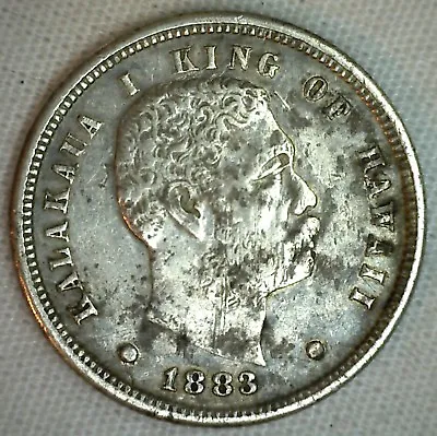 $199.99 • Buy 1883 Silver Kingdom Of Hawaii 10 Cent One Dime Hawaiian Coin Extra Fine XF 10c