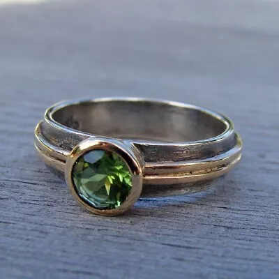 Peridot Spinner Ring 925 Sterling Silver Handmade Jewelry Gift For Her AM-193 • $7.40