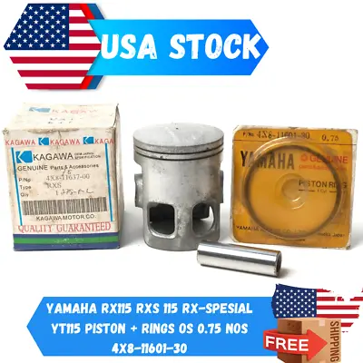 Yamaha RX115 RXS 115 RX-spesial YT115 Piston + Rings OS 0.75 NOS 4X8-11601-30 • $53.46