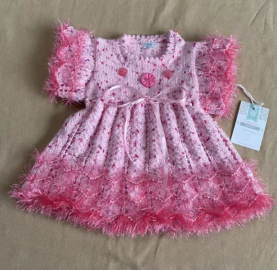 £12 • Buy Hand Knitted Baby Dress 0-3 Months