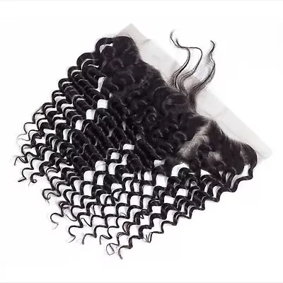 13X4 Brazilian Deep Wave Human  Hair 10” Transplant Pre Plucked Lace Frontal • £45