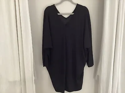 “MADE IN ITALY” Brand Black Glitter Tulip Shaped Tunic Size 20+ • £4