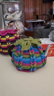 4 Cup Tea Pot Cosy Can Open The Top To Fill With More Hot Water Handmade Crochet • $24.99