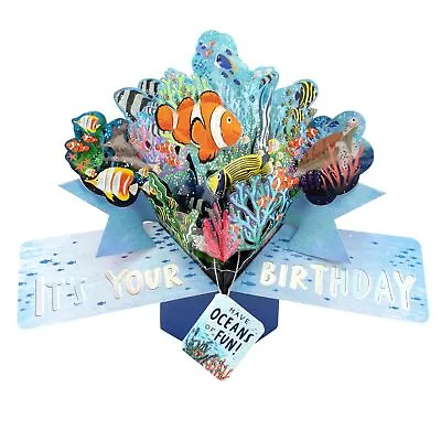 Under The Sea Pop Up Birthday Greeting Card With Fish 3D Pop-Up Cards • £6.99