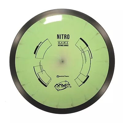 DISC GOLF MVP NEUTRON NITRO OVERSTABLE LONG DISTANCE DRIVER 170g GREEN SWIRL • $20.49