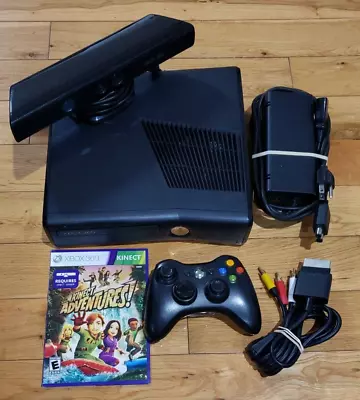 Xbox 360 S Slim 4GB 1439 Console Kinect Bundle Controller Power AV + TESTED! • $72.89