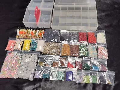 Over 2 Lb Vintage To Mod Glass Seed Beads Plus Boxes Mixed Lot Jewelry  • $29.99