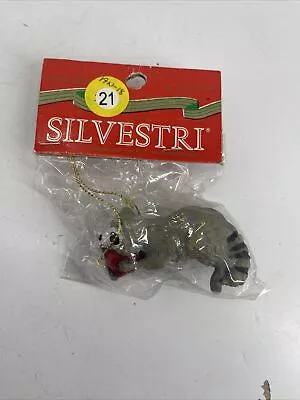 NEW Vintage Silvestri Christmas Ornament Raccoon Holding Apple • $11.34