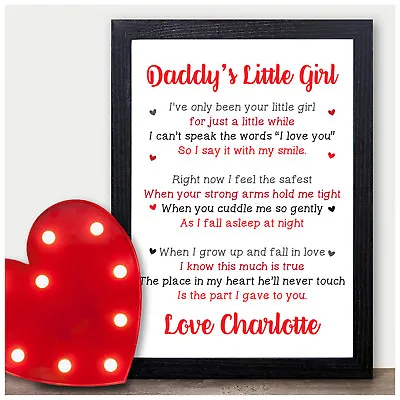 Personalised Daddy's Little Girl Gifts From Daughter Fathers Day Gifts For Daddy • £15.95